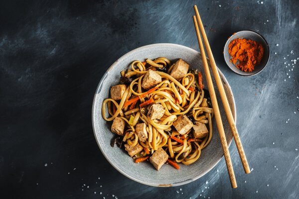 Asian noodles with cheese tofu Asian noodles with cheese tofu