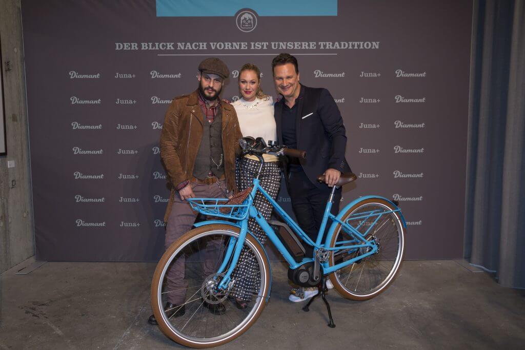 Manuel Cortez, Guido Maria Kretschmer & Ruth Moschner Diamant Juna+ E-Bike Event in Berlin © Offenblen.de