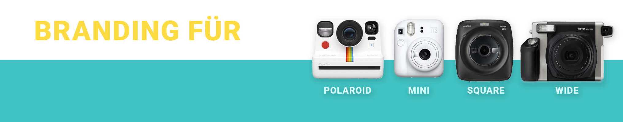 Dein Fotohüllen Branding für Polaroid & Instax Kameras: Polaroid Now+ i-Type, Instax Mini, Instax Square, Instax Wide