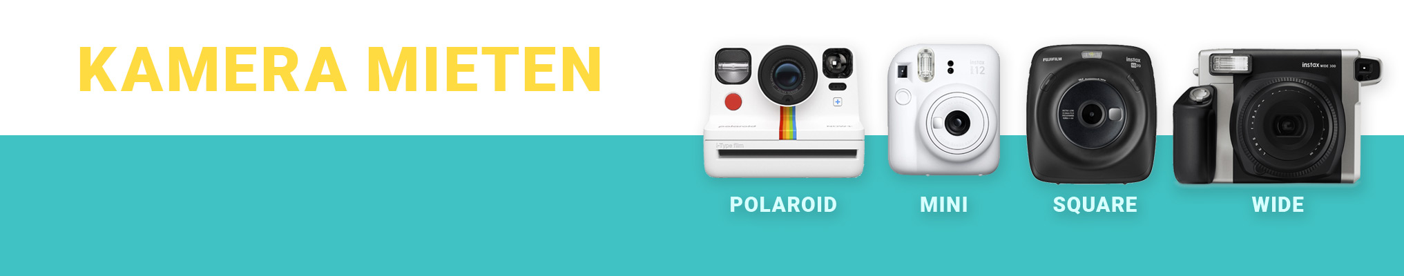 Polaroid Kamera Verleih für Hochzeiten: Polaroid Now+ i-Type, Instax Mini, Instax Square, Instax Wide